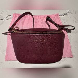 Poppy & Peonies Burgundy large Crossbody Bag
